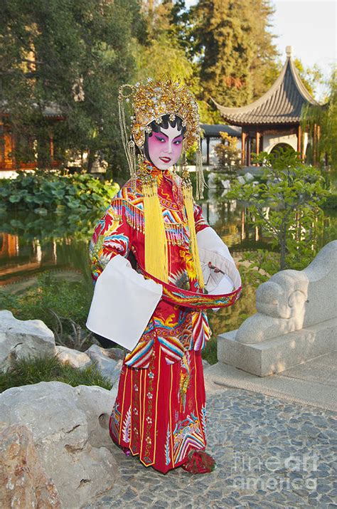 chinese opera girl in full traditional chinese opera costumes