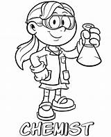 Coloring Chemist Pages Professions Printable Girl Color Print Book sketch template