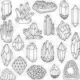 Minerals Gem Crystals Gemstone Minerales Doodle sketch template