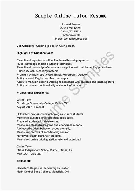 resume samples paraprofessional tutor resume sample