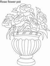 Pot Flower Coloring Pages Vase Flowers Drawing Printable Pots Kids Sketch Draw Plant Drawings Kid Pdf Sheets Color Print Studyvillage sketch template