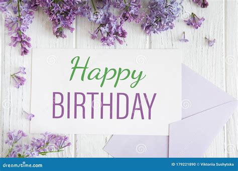 happy birthday greeting card  lilacs spring card  branches