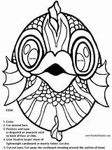 Mask Fish Printable Masks Coloring Template Pages Halloween Kids Pheemcfaddell Project Color Outline Costume Cut Para Cutout Supplies School Animal sketch template