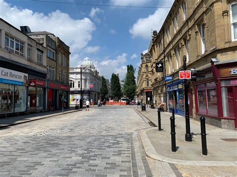 pictures  halifax town centre  shops reopens today halifax
