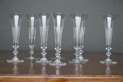 buy rare antique set 8 champagne flutes 1840 from antiques and design