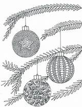 Coloring Christmas Adult Baubles Pages Printable sketch template