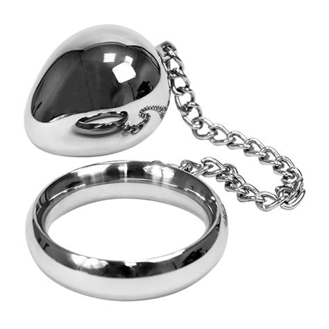 Stainless Steel Cock Ring With Anal Egg