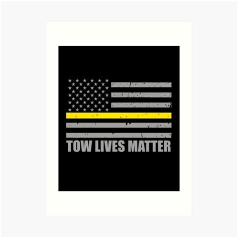 tow lives matter tow truck driver thin yellow line flag