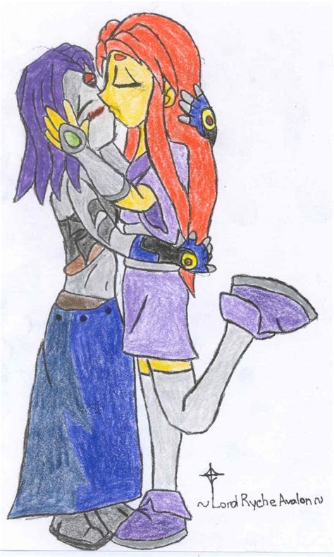 starfire and raven kissing by lordrycheavalon on deviantart