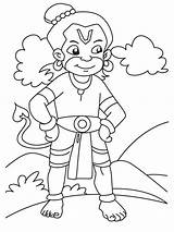 Hanuman Lord Pages Colouring sketch template