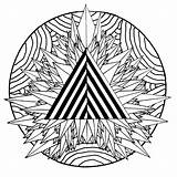 Mandala Coloring Triangle Mandalas Mystical Pages Adults Drawing Svg Mystic Adult  Pdf Printable Getdrawings Drawings sketch template