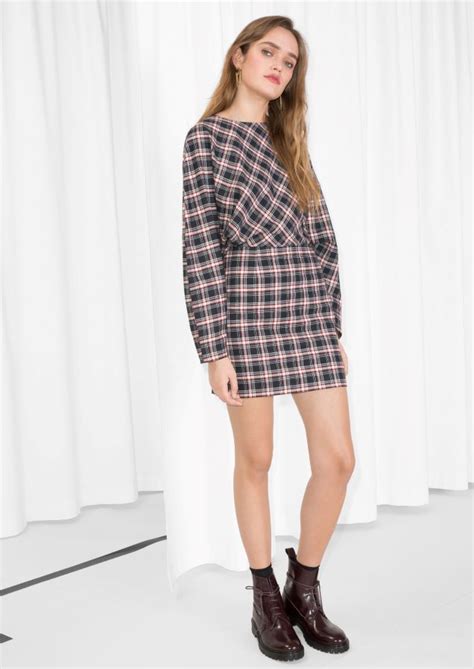 and other stories image 1 of checkered cotton dress in
