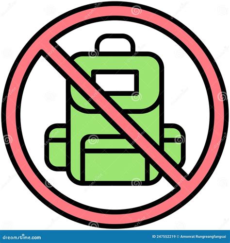 bags allowed icon prohibition sign vector illustration stock vector illustration  vector