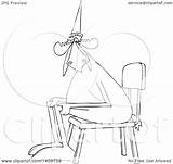 Moose Lineart Dunce Sitting Wearing Hat Illustration Royalty Clipart Chair Djart Vector Cartoon sketch template