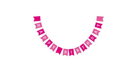 custom pink happy birthday party bunting banner zazzle