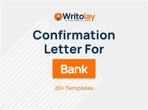 bank confirmation letter  templates writolay