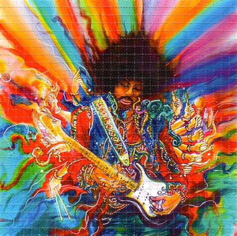 Jimi Hendrix Hallucination Blotter Art Psychedelic