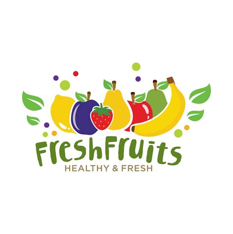 fresh fruit logo vector art icons  graphics