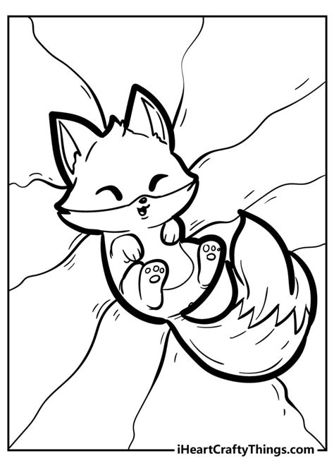 coloring pages  baby foxes medium