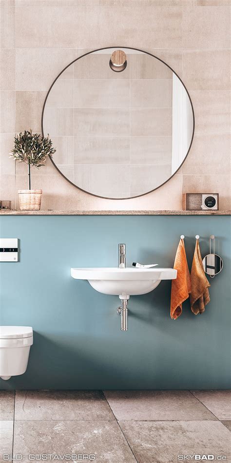 badezimmer verschoenern mit rundem vintage spiegel skybadde spiegel