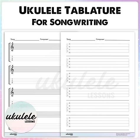 ukulele tab blank ukulele tablature sheets  songwriting