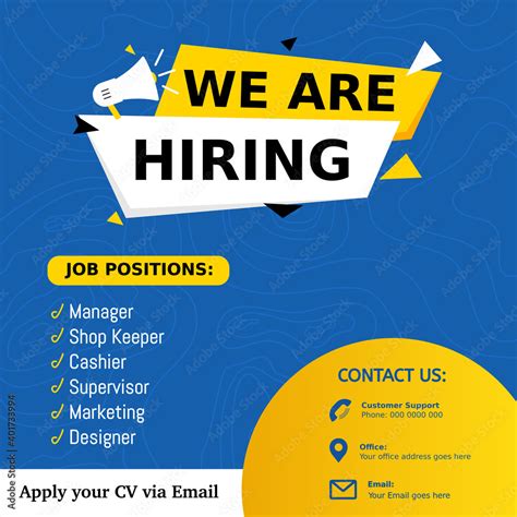 Jobs Recruitment Design For Companies Square Social Media Post Layout