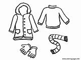 Clothes Winter Coloring Pages Clipart Colouring Clip Kids Cloth Draw Line Drawing Outline Dress Printable Color Fall Children Cloths Cliparts sketch template