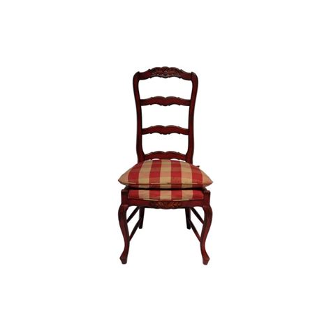 french country red check dining chairs set   chairish