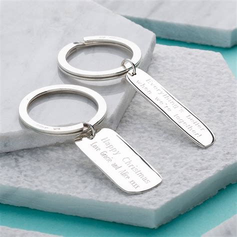 sterling silver engraved key ring  lily charmed notonthehighstreetcom