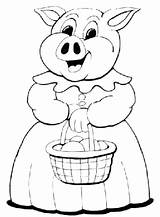 Pig Mother Coloring Baskets Pages Para Animals Porquinha Funny Pintura Riscos Handcraftguide русский sketch template