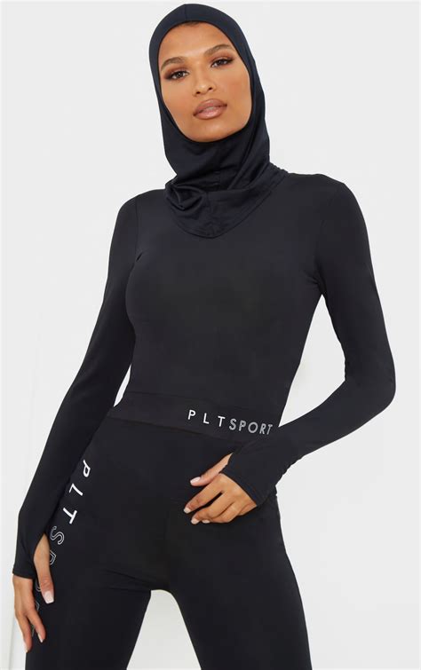 black sports hijab active prettylittlething usa
