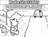Coloring Pages Road Street Safety Walking Colouring Outlaws Highway Activity Resolution Template Car Elementary Medium sketch template