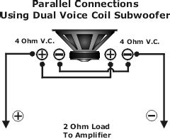 dual  ohm  wiring subwoofer wiring diagrams    ohm dual voice coil speakers