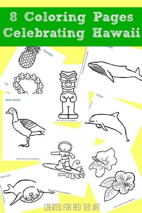 hawaiian coloring pages  kids red ted arts blog