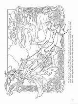 Coloring Norse Divine Freya Ostara Mythology Pagan Fairy sketch template