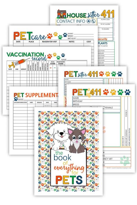 pet binder printables