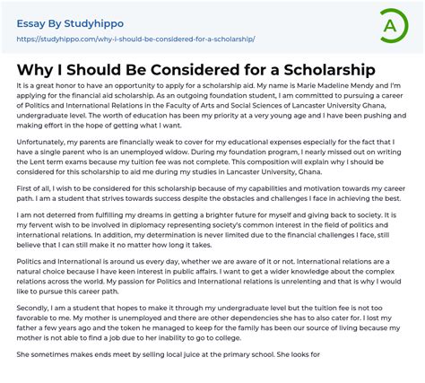 considered   scholarship essay  studyhippocom