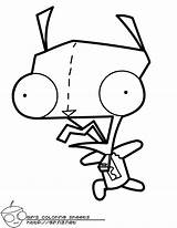 Gir Coloring Zim Invader Pages Color Clipart Template Print Library Printables Popular Sheets sketch template