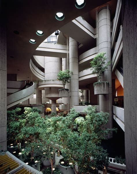 lobby   renaissance center detroit michigan designed  john portman   brutalism