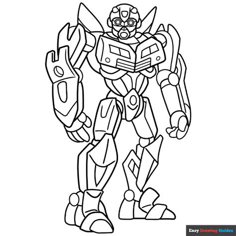 bumblebee  transformer coloring page easy drawing guides