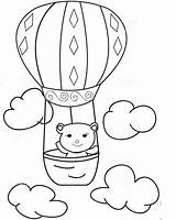 Air Coloring Hot Cartoon Balloons Pages Balloon Bear Drawing Kids Outline Transportation Toddlers Source Getdrawings Hand sketch template