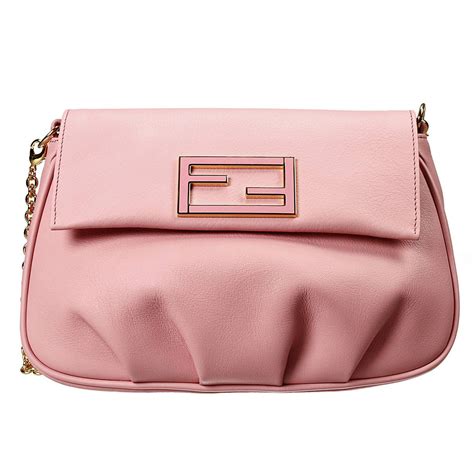 fendi clutch bag mini  sta crossbody leather  chain  pink lyst