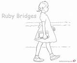 Ruby Bridges Coloring School Goes Printable Kids Color sketch template