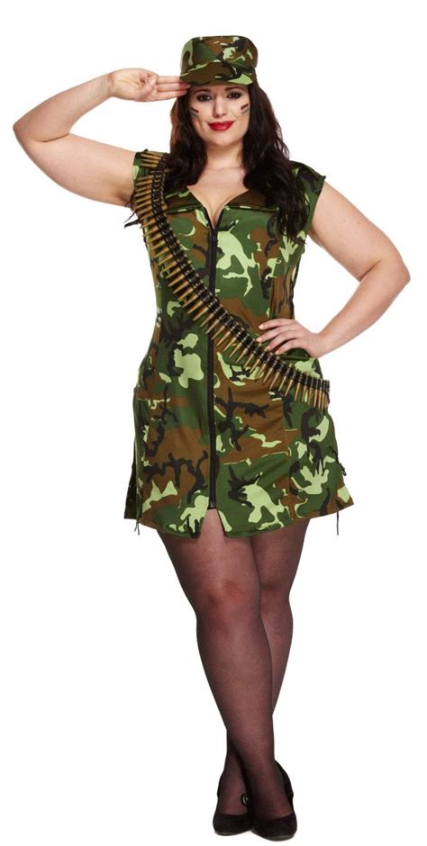 Sexy Army Girl Plus Size Womens Fancy Dress Costume