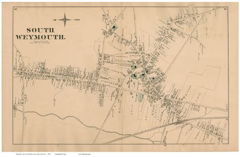 south weymouth massachusetts   town map reprint norfolk