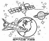 Space Coloring Nasa Skylab Satellite Earth Color Solar Pages Drawing Kids Sketch Orbit School Printable Operated Observatory Workshop Well sketch template