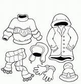 Coloring Winter Pages Clothing Kids Printable Popular sketch template