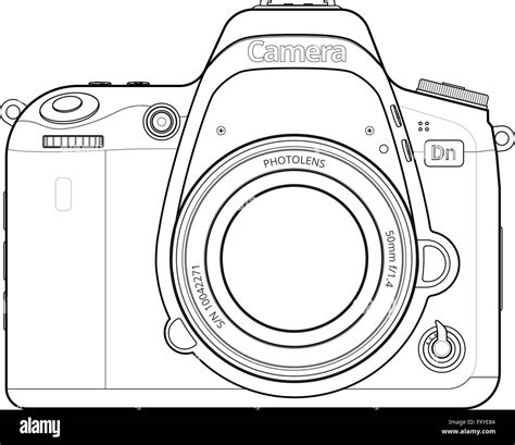 dslr camera outline stock vector art illustration vector image