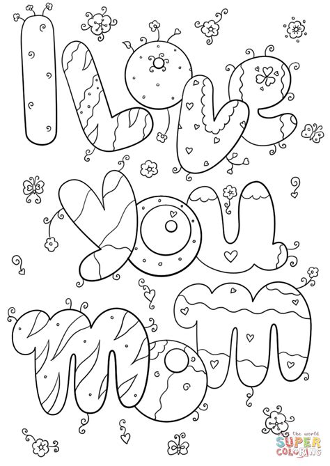 love  mom coloring page  printable coloring pages