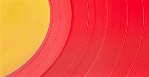 red vinyl record  stock photo
